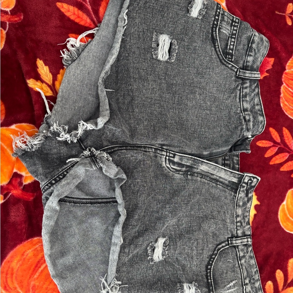 SHEIN Charcoal Distressed Women's Jeans